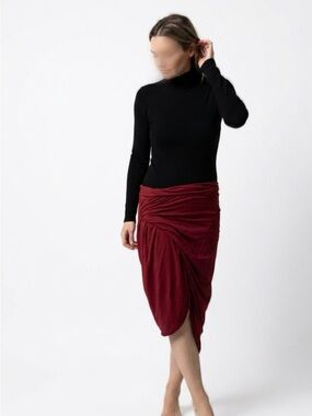 Rick Owens | Draped Ruched Midi Skirt